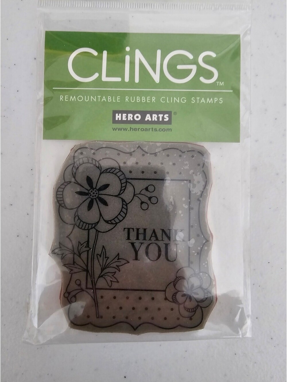 Hero Arts Remountable Rubber Cling Stamp Thank You Floral